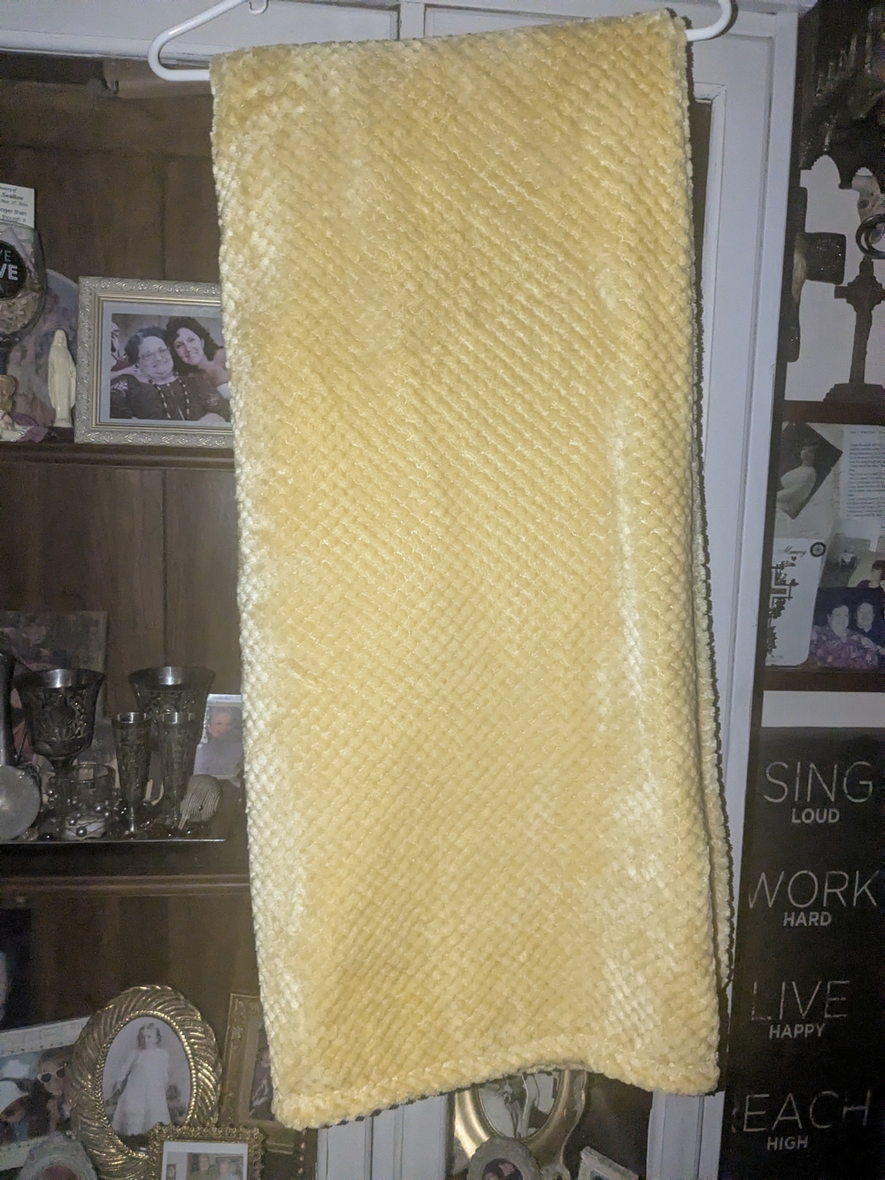 Kirklands Soft Plush Yellow Throw Blanket - Picture 2 of 6